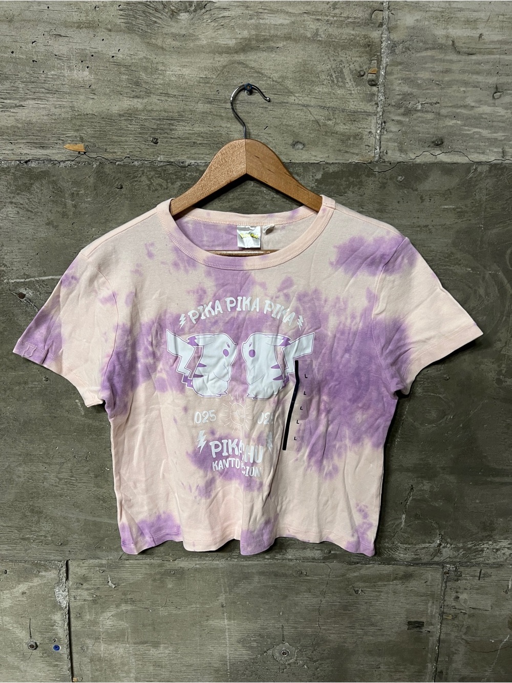 Pokémon Pikachu Tie-Dye Crop Tee - Lavender/Pink